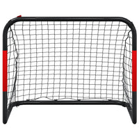 Voetbaldoel met net 90x48x71 cm staal rood en zwart