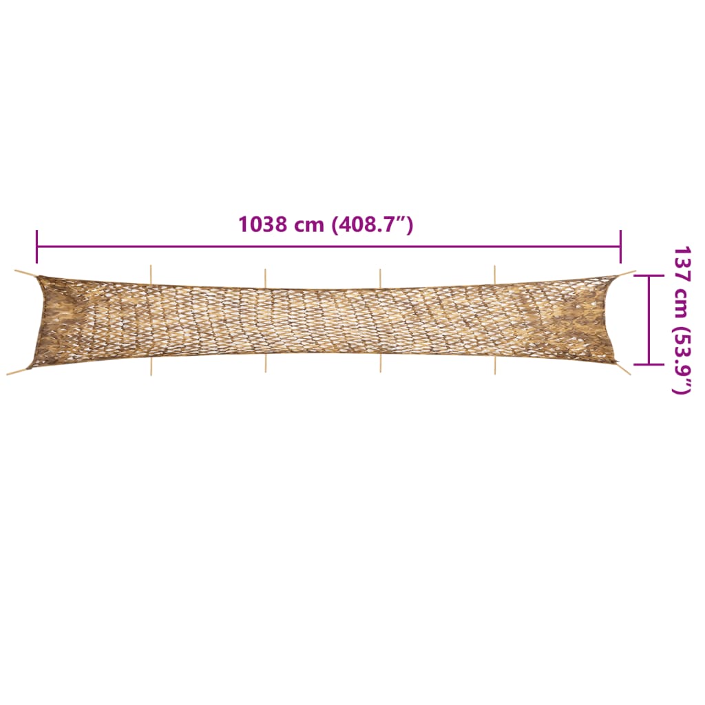 Camouflagenet met opbergzak 1038x137 cm zandkleurig