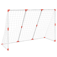 Kindervoetbaldoel met ballen 2-in-1 184x64x124 cm wit