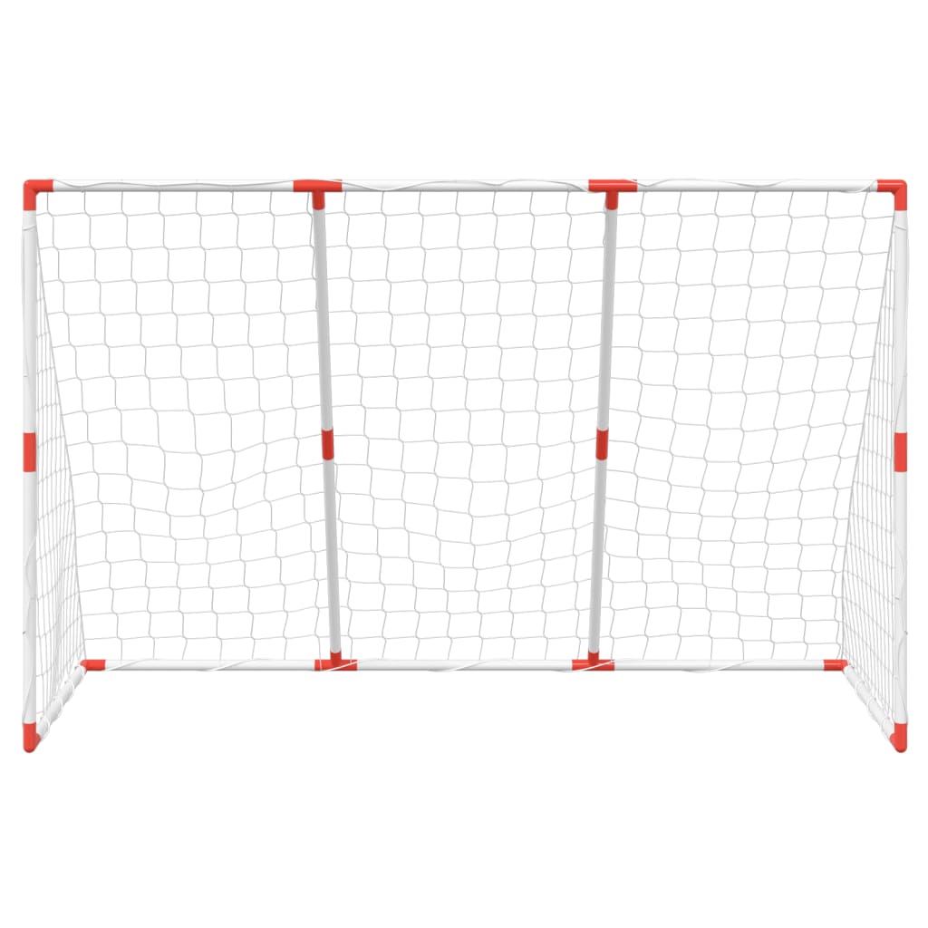 Kindervoetbaldoel met ballen 2-in-1 184x64x124 cm wit