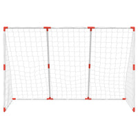 Kindervoetbaldoel met ballen 2-in-1 184x64x124 cm wit