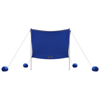 Strandluifel met zandankers 214x236 cm blauw