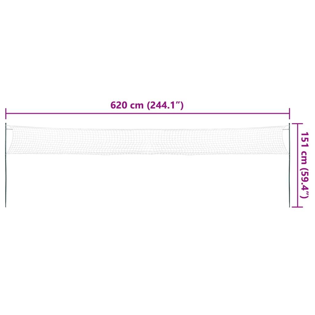 Badmintonset met 4 rackets en net 620x151 cm